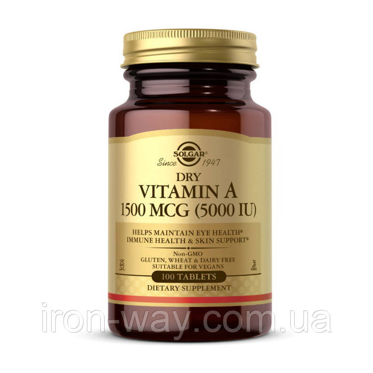 Solgar Dry Vitamin A 1500 mcg (5000 IU) (100 tab)
