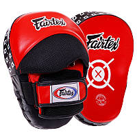 Лапа изогнутая кожаная (2шт) Fairtex 3362 размер 25x19x9см Red-Black