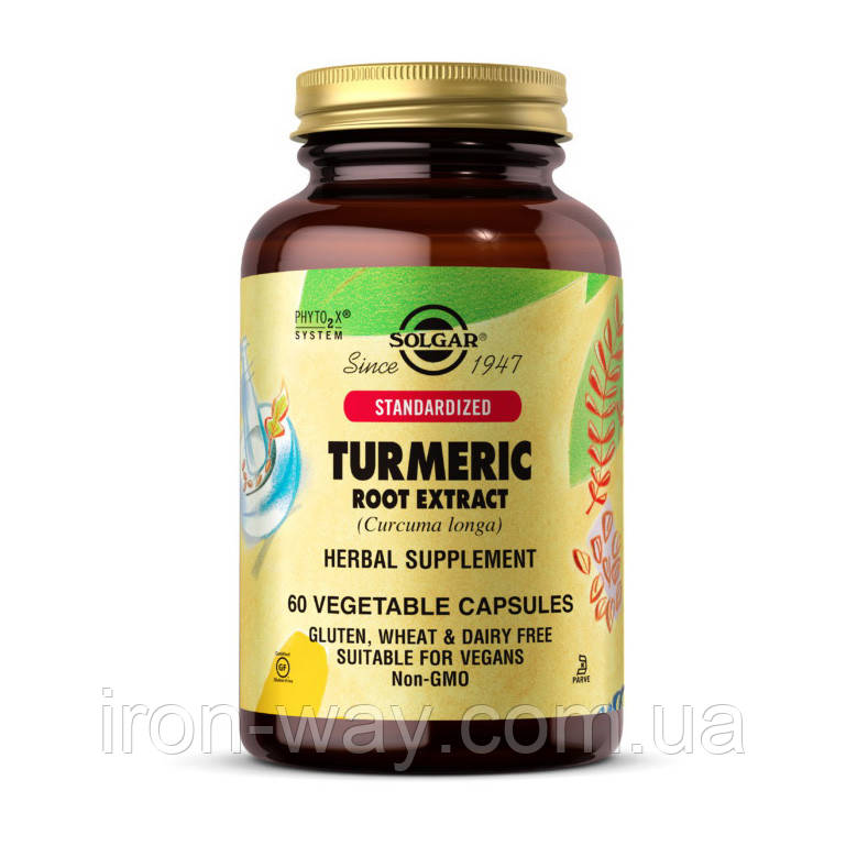 Solgar Turmeric Root Extract (60 veg caps), фото 1