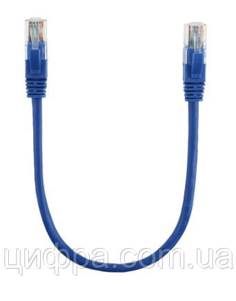 Патч-корд литий UTP Cu RJ45 0,25м синій, фото 1