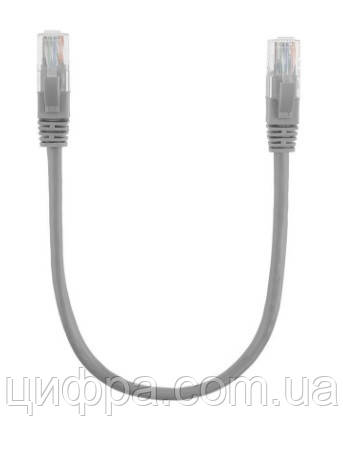 Патч-корд литий UTP Cu RJ45 0,30м сірий, фото 1