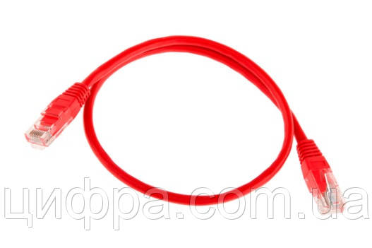 Патч-корд литий UTP Cu RJ45 0,25м червоний, фото 1