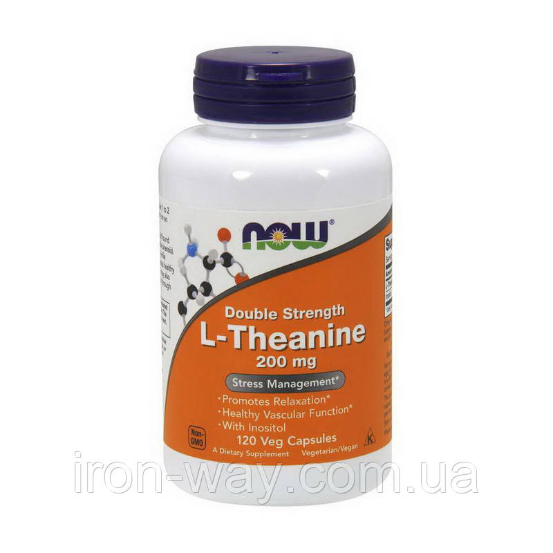 NOW L-Theanine 200 mg Double Strength (120 veg caps)