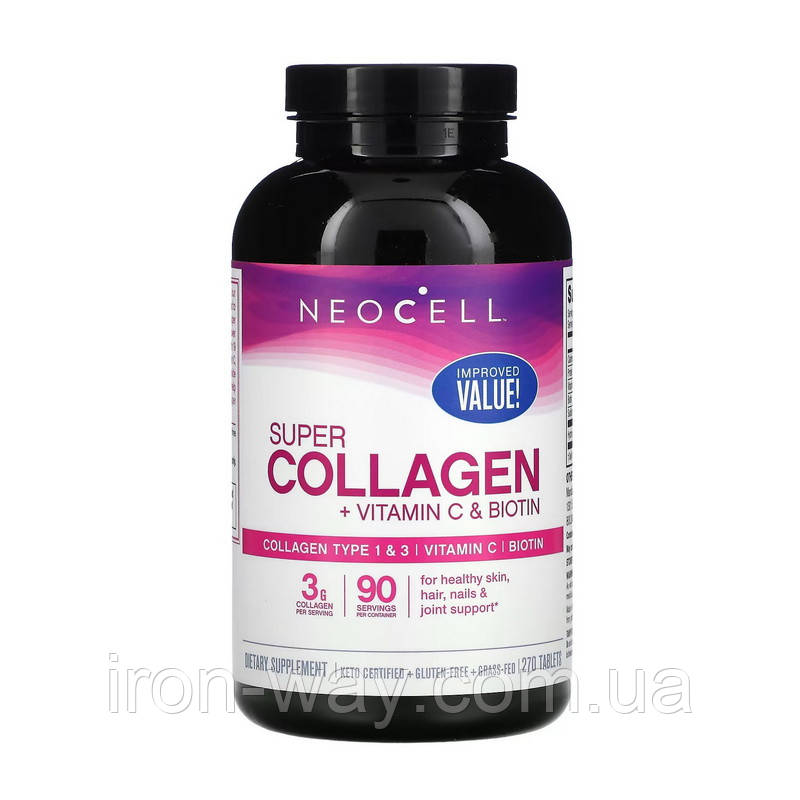 NeoCell Super Collagen + Vitamin C & Biotin (270 tabs), фото 1