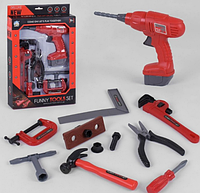 Дитячий набір іграшкових інструментів із механічним дрилем для хлопчиків від 3 років. 161