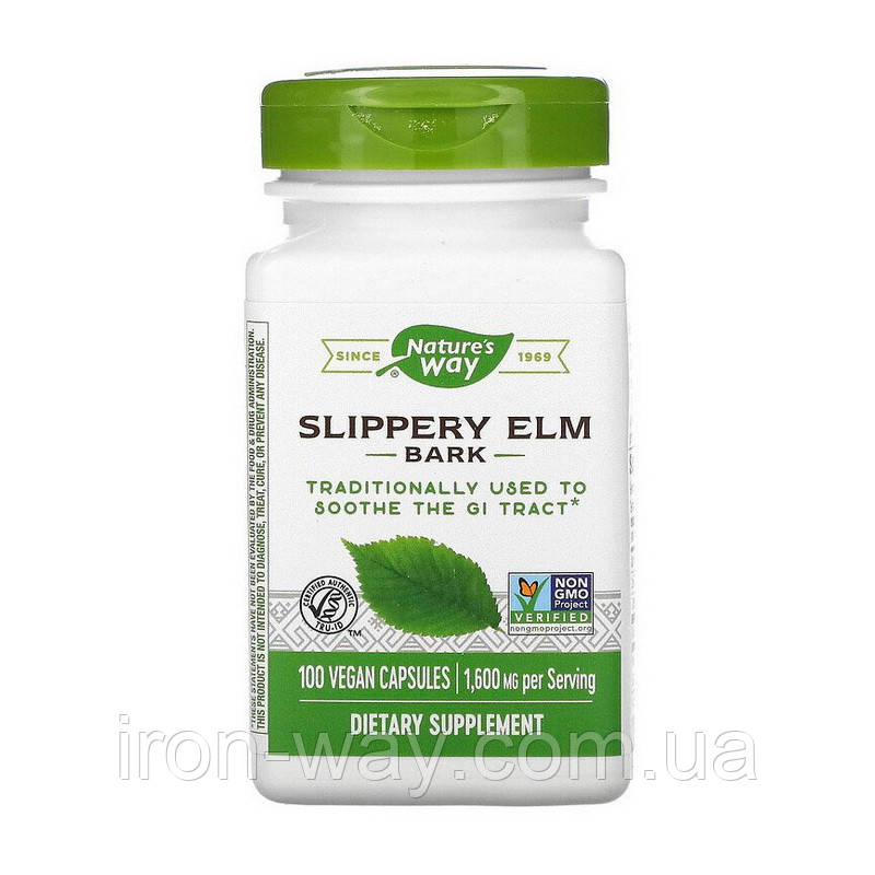 Nature's Way Slippery Elm Bark 1600 mg (100 veg caps)