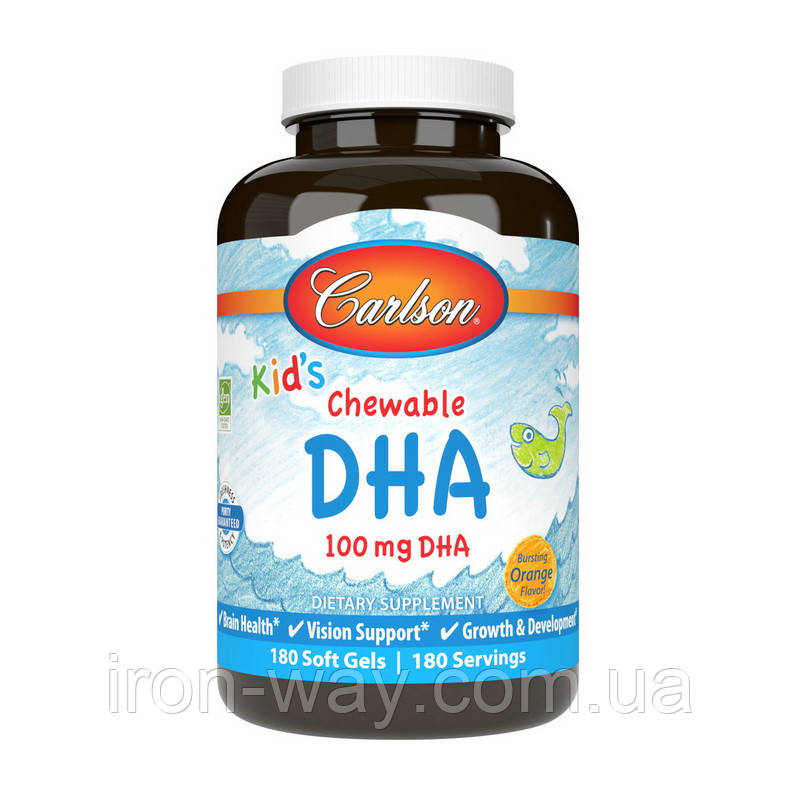 Carlson Labs Kid's Chewable DHA 100 mg (180 soft gels)