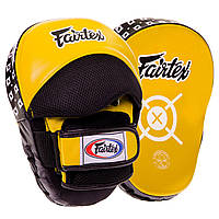 Лапа изогнутая кожаная (2шт) Fairtex 3362 размер 25x19x9см Yellow-Black