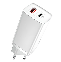 Сетевой адаптер BASEUS GaN2 Lite Quick Charger C+U 65W EU ( CCGAN2L-B01) White