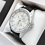 Чоловічий наручний годинник Tissot (Тісот) срібного кольору з білим циферблатом, дата - код 2345, фото 4