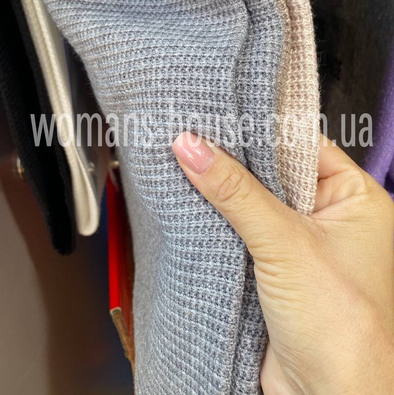 Трикотаж ангора вязка 350 г/м2 ширина 150 см Сірий Білий Коричневий
