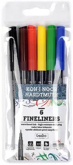 Набір лінерів Fineliners, 6 кольорів