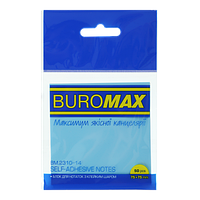 Блок пластиковый для заметок с клейким слоем, 75x75мм, 50л., прозрачный, голубой