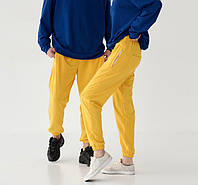 Жіночі штани "Ukraine двунитка спортивні штани прямого крою яскраво жовтого кольору S-2XL