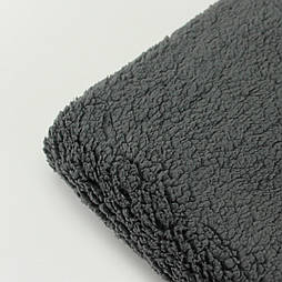 Плюш штучна овчинка графітового кольору відріз 80*100 см