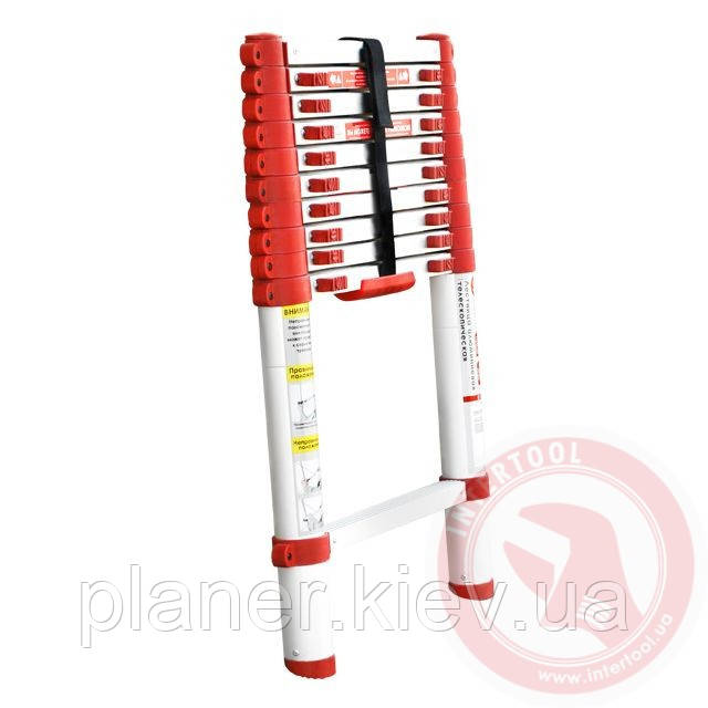 Драбина алюмінієва телескопічна 10 ступ. 3,20 м INTERTOOL LT-3032, фото 1