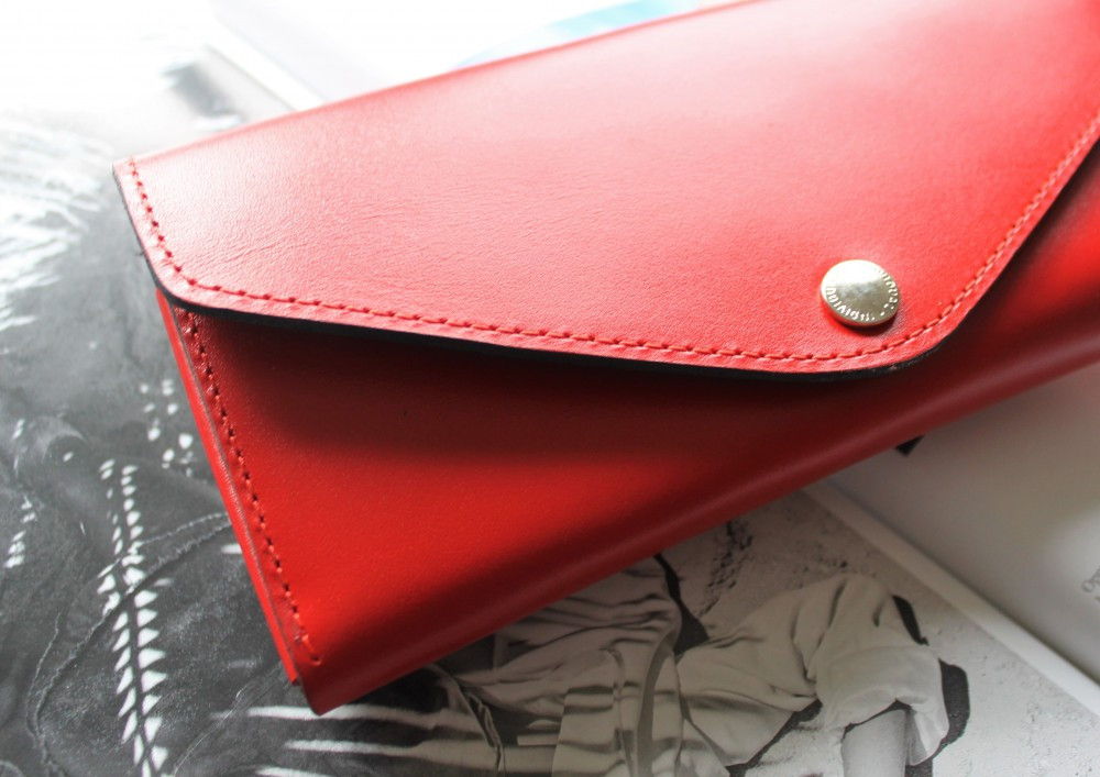 Кожаный женский кошелек ручной работы "Rosa" красный высокое качество - фото 1 - id-p2004591518