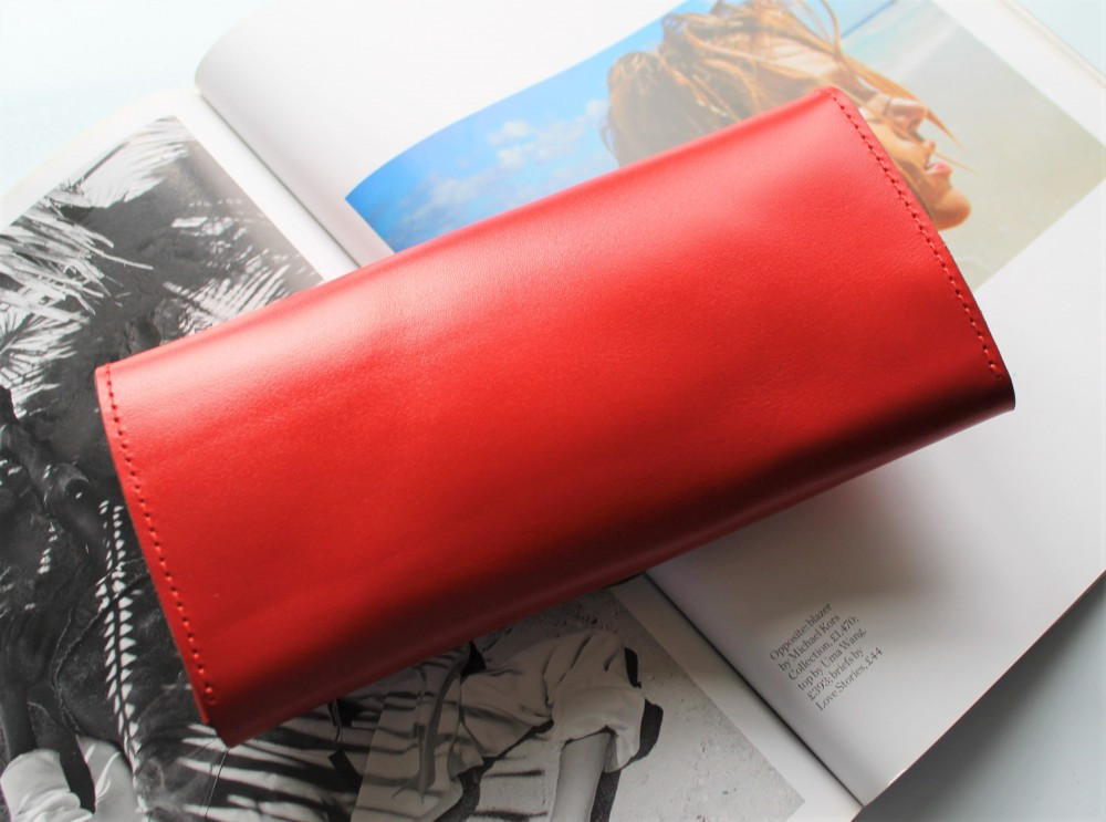 Кожаный женский кошелек ручной работы "Rosa" красный высокое качество - фото 6 - id-p2004591518