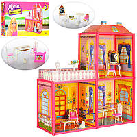 Дитячий іграшковий будиночок Мілана №6984 для ляльок до 16 см, меблі, в коробці.