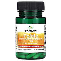 Folate 5-Methyltetrahydrofolic Acid 800 мкг Swanson 30 капсул