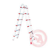 Драбина алюмінієва телескопічна розкладна універсальна 12 ступ., 3,85 м INTERTOOL LT-3039, фото 3