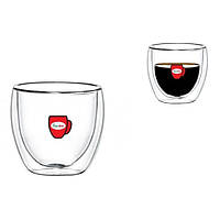 Подвійна склянка для кави Con Brio CB-8309-2 90 мл 2 шт | Чайні чашки із NO-540 подвійними стінками