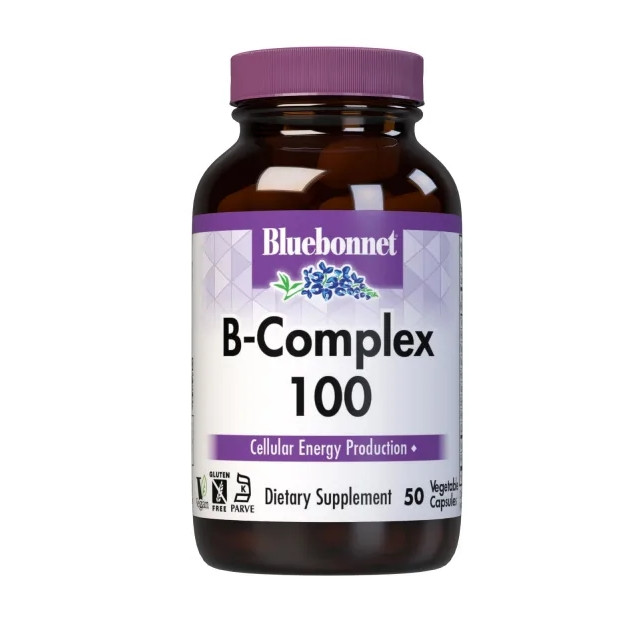 Вітаміни та мінерали Bluebonnet B-Complex 100, 50  вегакапсул EXP