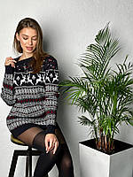 Женский новогодний свитер с оленями, свитера теплые, женская одежда, С - ХЛ, праздничные свитера