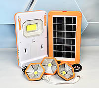 Портативная зарядная станция - фонарь на солнечной батарее JC-8788. Бело - оранжевая