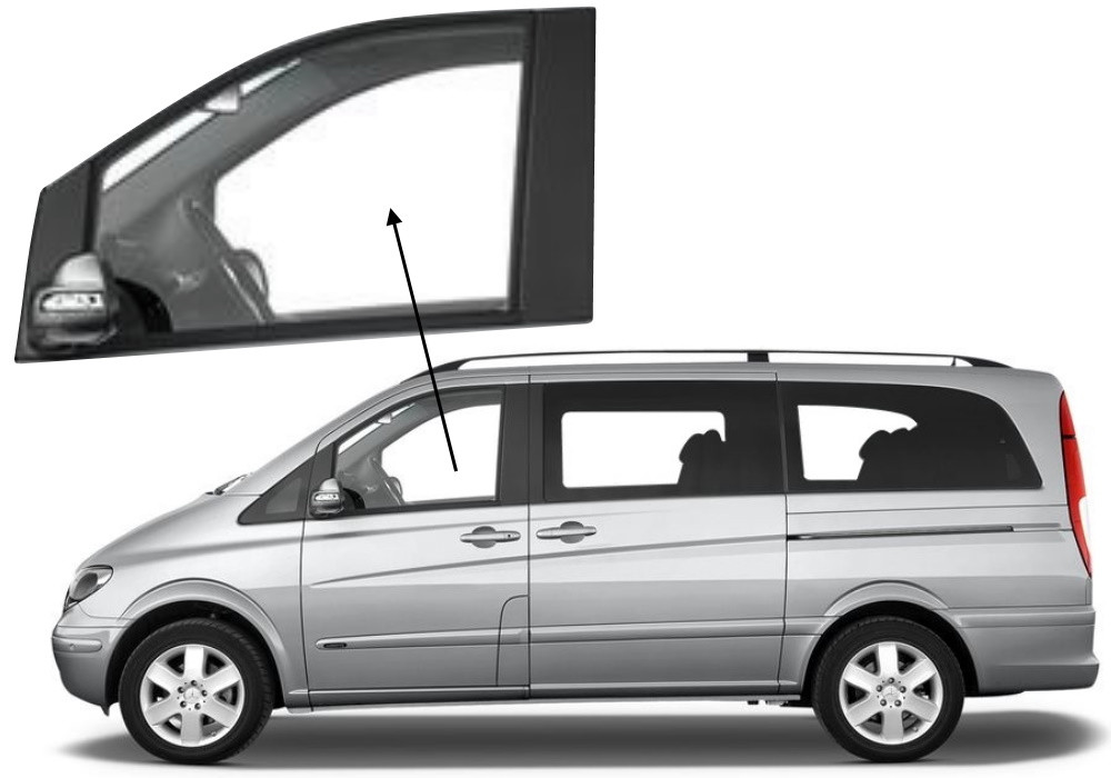 Бічне скло Mercedes Vito 2003-2014 передніх дверей ліве, фото 1
