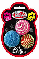 Pet Nova Cat игрушка, набор мячей, 3 шт, 4 см