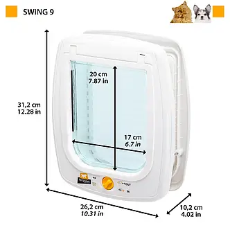 Дверцята для великих кішок і маленьких собак 4 варіанти закриття SWING 9 Ferplast 26.2 x 10.2 x h 31.2 cm, фото 4