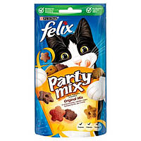 Лакомство для кошек FELIX PARTY MIX деликатес куриная печень индейка 60г