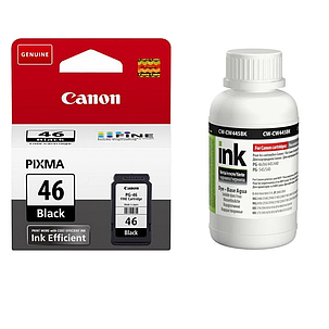 Картридж Canon PG-46 Black + Чорнила ColorWay CW-CW445BK02 200мл, фото 1