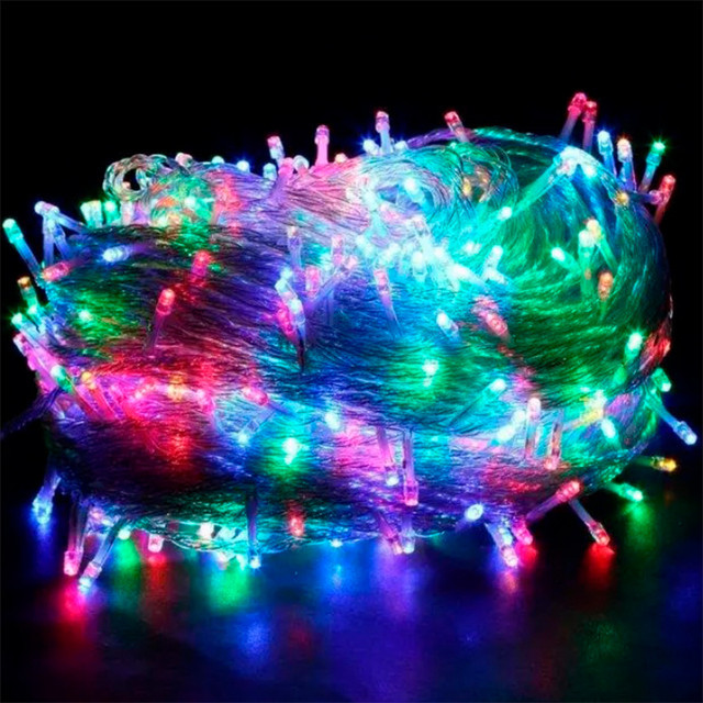 Новорічна гірлянда LED 100 3.3Line Short Curtain M1 <unk> Бурульки/Бахрома <unk> RGB 10M <unk> Ул.соїд Білий
