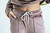Костюм для дівчинки базовий велюр на флісі кофта реглан і штани палацо-колір капучино 3160, фото 7
