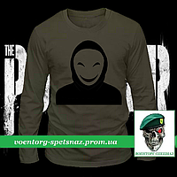 Военный реглан Позитивный хакер олива потоотводящий (футболка с длинным рукавом)