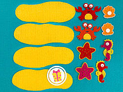 "Морське дно", іграшки з фетру на липучках до набору Wonderwall® "Океан", 14 елементів