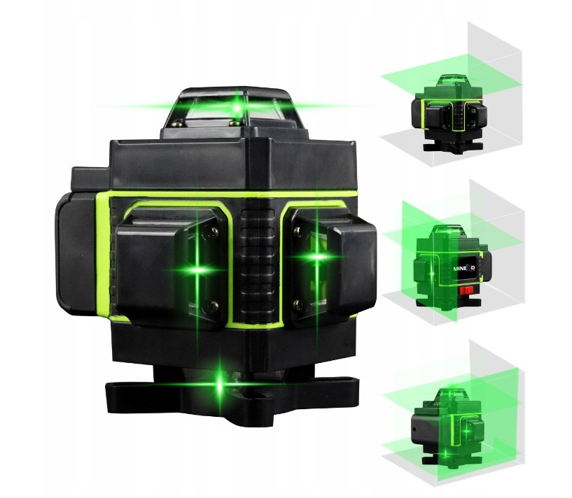 Перехресний лазерний рівень 4D Minexo LASER MX-4D PRO 25 м 16 ліній зі штативом і аксесуарами