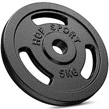 Диск металевий Hop-Sport 5 кг для штанги або гантелей