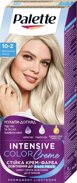 Стійка крем-фарба для волосся Palette, 10-2 Перлинний блондин