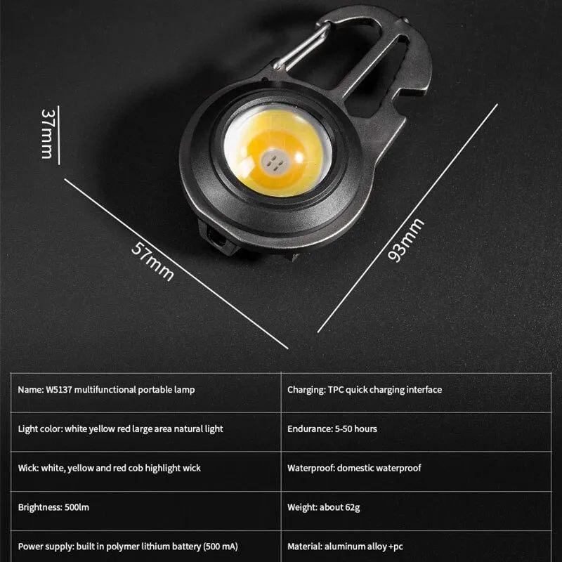 Аккумуляторный LED-фонарик с карабином W5137 с Type-C (7 режимов, карабин, отвертки) фонарик аккумуляторный - фото 3 - id-p2004668833