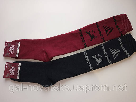 Шкарпетки жіночі махра Новорічні підколінники, фото 2