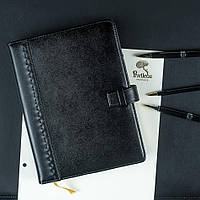 Ежедневник кожаный Шарм Черный А5 формат не датированный, сменный блок