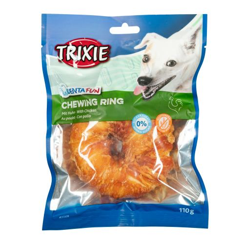 Ласощі для собак Trixie (Тріксі) Denta Fun кісточка-кільце для чищення зубів з куркою 10 см, фото 1