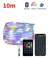 Вулична розумна гірлянда 10 м Bluetooth 100LED RGB світлодіодна гірлянда з керуванням із телефона