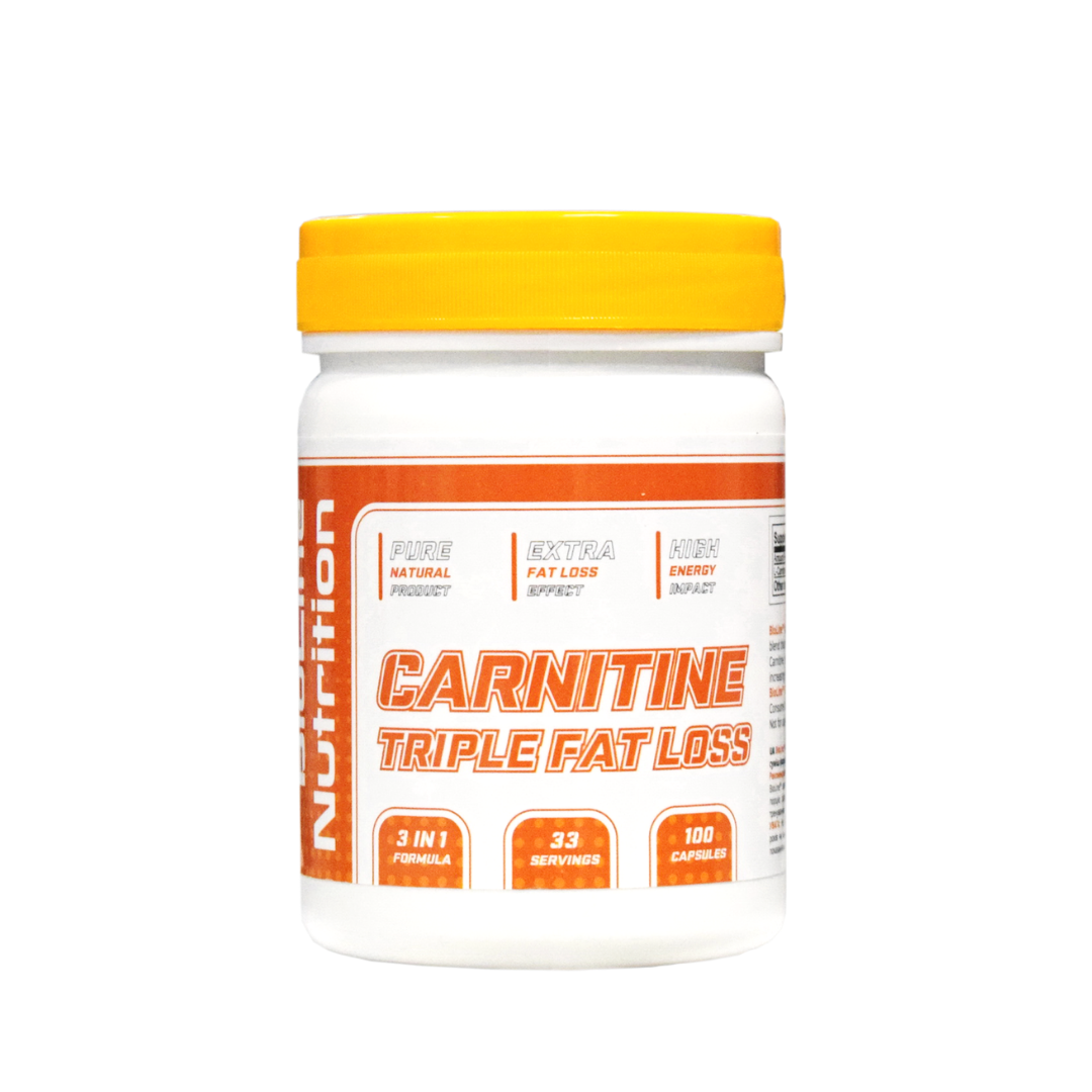 CARNITINE TRIPLE FAT LOSS (СХУДНЕННЯ) ЖІРОСПАЛЮВАЧ "3-в-1 Формула" 100 капсул повний курс на 1 місяць