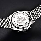 Чоловічий кварцовий водонепроникний (100м) годинник з нержавіючої сталі Pagani Design PD-1705-1 Silver-Black Steel, фото 2