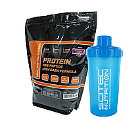 Комплект для Набору М'язової Маси — ПРОТЕЇН 2 кг- персик-маракуя (80% білка) + ШЕЙКЕР