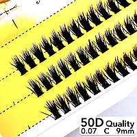 Nesura Eyelash Quality 50D, 0,07, изгиб C, 9 мм, 60 пучков Ресницы Несура пучки